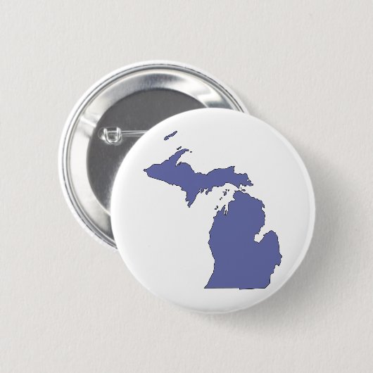 Michigan: Ein BLAUER Staat Button (Vorne & Hinten)