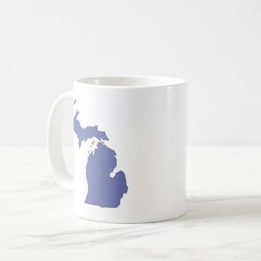Michigan: Ein BLAUER Staat Kaffeetasse (Vorderseite Links)