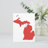 Michigan: Ein roter Staat Postkarte (Stehend Vorderseite)