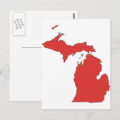 Michigan: Ein roter Staat Postkarte (Vorne/Hinten)