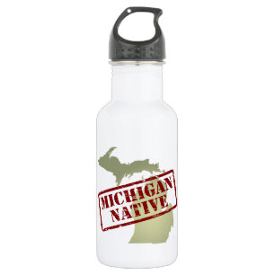 Michigan-Eingeborener gestempelt auf Karte Trinkflasche