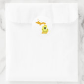 Michigan Face Runder Aufkleber (Tasche)