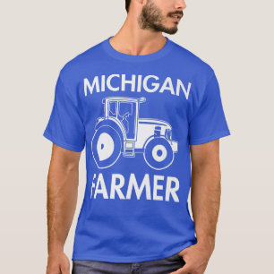 Michigan Farmer Vintage Men Tractor Farm Local Fo T-Shirt