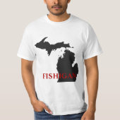Michigan Fischer Spaß T-Shirt (Vorderseite)