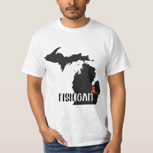 Michigan Fischer sport Spaß T-Shirt (Vorderseite)