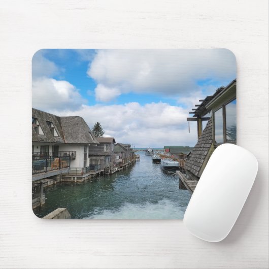 Michigan Fish Town in Leland Mousepad (Mit Mouse)
