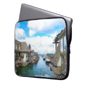 Michigan Fish Town Malerei Laptopschutzhülle (Vorderseite Links)