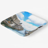 Michigan Fish Town Malerei Pappteller (Gewinkelt)