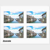 Michigan Fish Town Malerei Rechteckiger Aufkleber (Blatt)