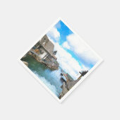 Michigan Fish Town Malerei Serviette (Ecke)