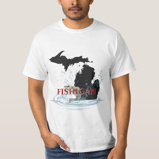 Michigan Fisherman Spaß T-Shirt (Vorderseite)