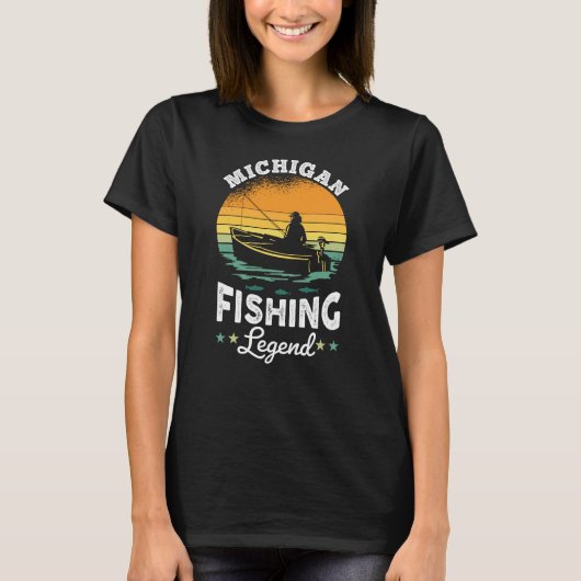 Michigan Fishing Legend USA Fisher Gifts T-Shirt (Vorderseite)