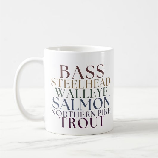 Michigan Fishing Theme Coffee Tasse (Links)