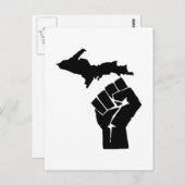 Michigan Fist Postkarte (Vorne/Hinten)