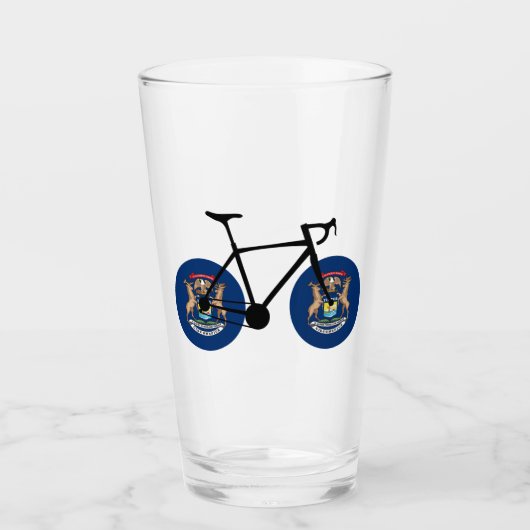 Michigan Flag Cycling Glas (Vorderseite)