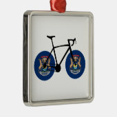 Michigan Flag Cycling Ornament Aus Metall (Rechts)