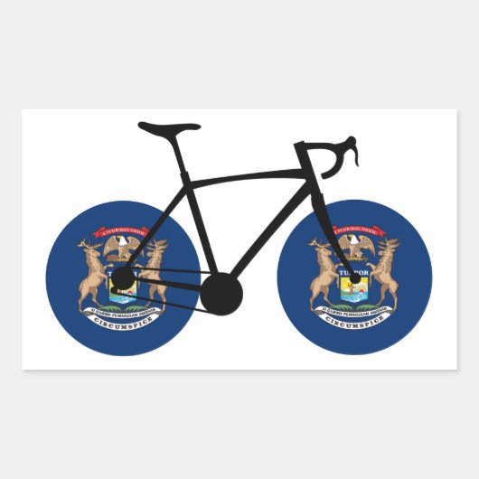 Michigan Flag Cycling Rechteckiger Aufkleber (Vorderseite)