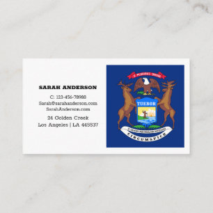 Michigan Flag Elegante Business Cards / USA Visitenkarte
