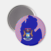 Michigan Flag Map Magnet (Vorderseite/Rückseite)