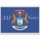 Michigan Flag Native Aufkleber (Vorderseite)