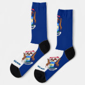 Michigan Flag Patriotic, USA Staat Premium Socken (Linkes Detail)