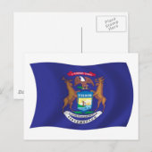 Michigan Flag Postcard Postkarte (Vorne/Hinten)