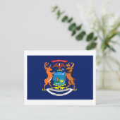 Michigan Flag Postcard Postkarte (Stehend Vorderseite)