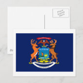 Michigan Flag Postcard Postkarte (Vorne/Hinten)