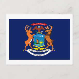 Michigan Flag Postcard Postkarte