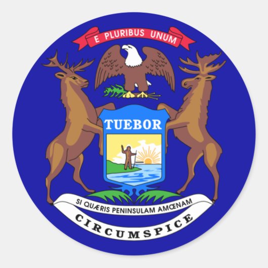 Michigan Flag Runder Aufkleber (Vorderseite)