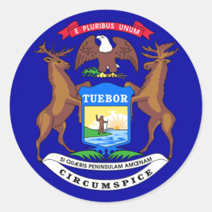 Michigan Flag Runder Aufkleber