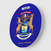 Michigan Flag und Slogan Große Wanduhr (Winkel)