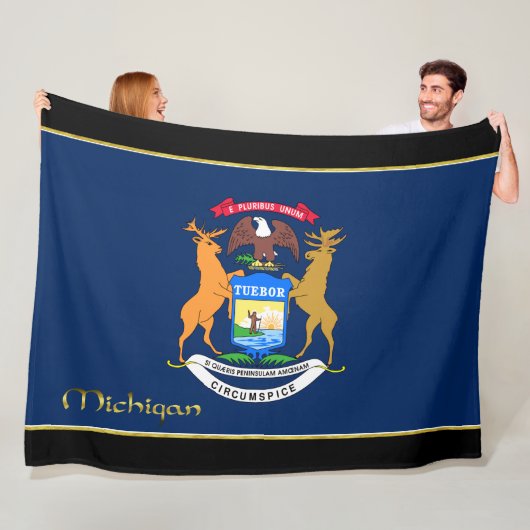 Michigan-Flagge Fleecedecke (Beispiel)