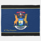 Michigan-Flagge Fleecedecke (Vorderseite (Horizontal))