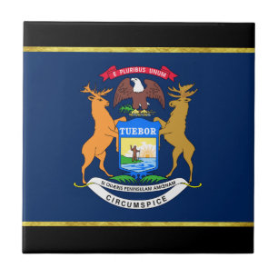Michigan-Flagge Fliese