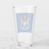 Michigan-Flagge Glas (Rückseite)