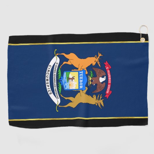 Michigan-Flagge Golfhandtuch (Horizontal)