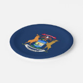 Michigan-Flagge Pappteller (Schrägansicht)