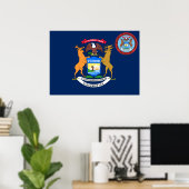Michigan-Flagge Poster (Heimbüro)