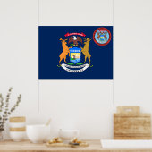 Michigan-Flagge Poster (Küche)