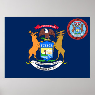 Michigan-Flagge Poster