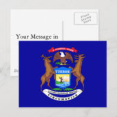 Michigan-Flagge Postkarte (Vorne/Hinten)