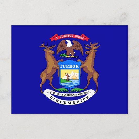 Michigan-Flagge Postkarte (Vorderseite)