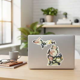 Michigan Floral Sticker