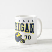 Michigan Football Vintage Helmet Mug Kaffeetasse (VorderseiteRechts)