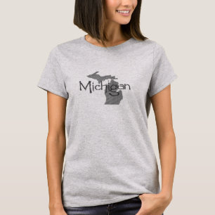 Michigan-förmige Vintage-Michigander-Tafel T-Shirt