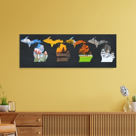 Michigan Four Season Artwork Leinwanddruck (Insitu (Wohnzimmer))