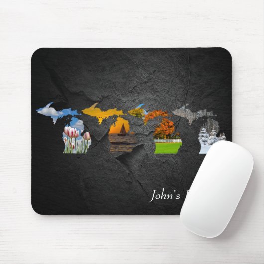 Michigan Four Seasons on Rock Mousepad (Mit Mouse)