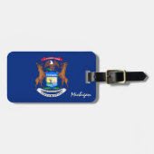 Michigan-Gepäckmarken, patriotische Michigan-Flagg Gepäckanhänger (Vorderseite horizontal)