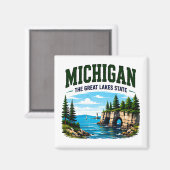 Michigan Great Lakes Escape Magnet (Vorderseite/Rückseite)